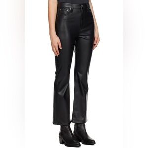 New RAG & BONE Black Casey Faux-Leather Trousers